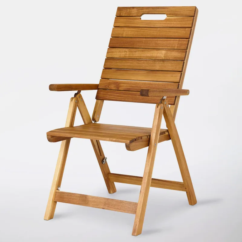Silla de jardín de madera reclinable denia