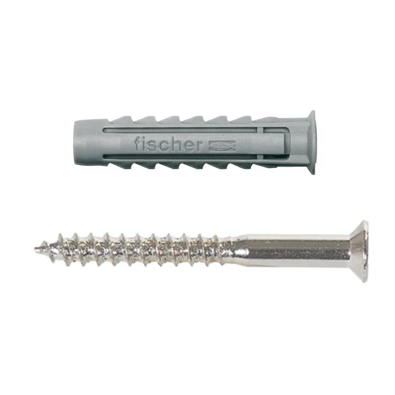 Pack 10 tacos macizo sx con tornillo fischer 8 x 40 mm