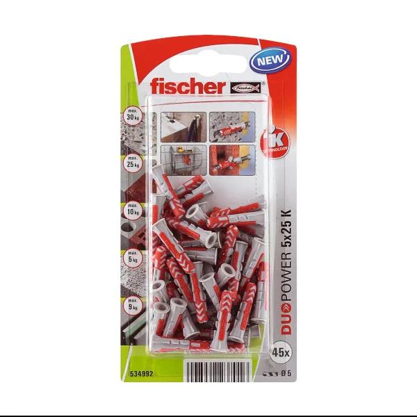 Tacos duopower 5 x 25 mm fischer 45 uds