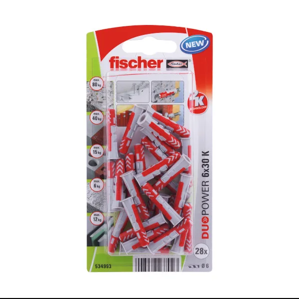 Tacos duopower 6 x 30 mm fischer 28 uds