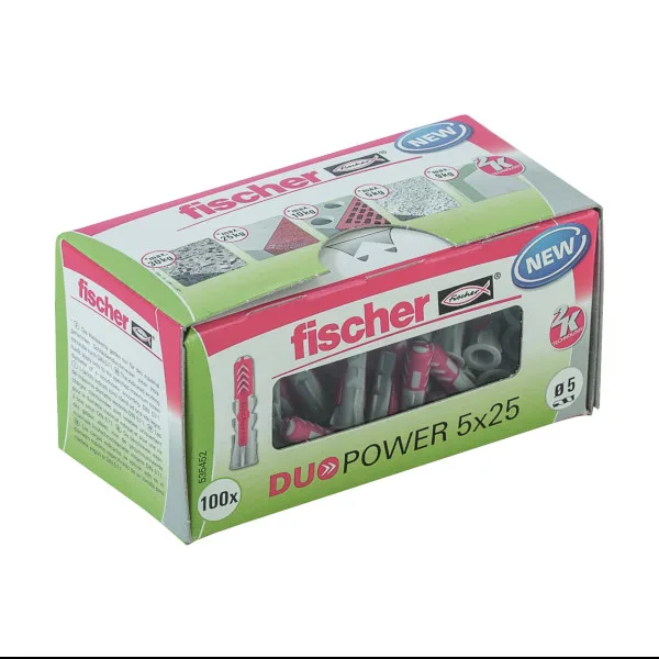 Tacos duopower 5 x 25 mm fischer caja 100 uds