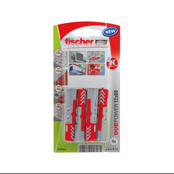 Tacos duopower 12 x 60 mm fischer 4 uds