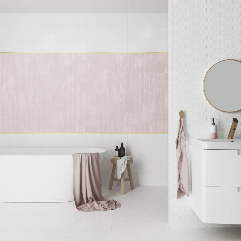 Revestimiento cerámica plain blanco mate 20x60 cm