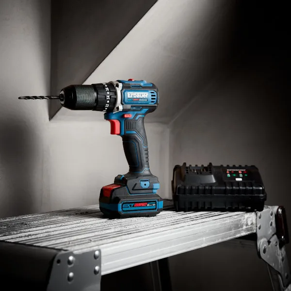 Taladro percutor 12 v brushless batería 3 ah erbauer
