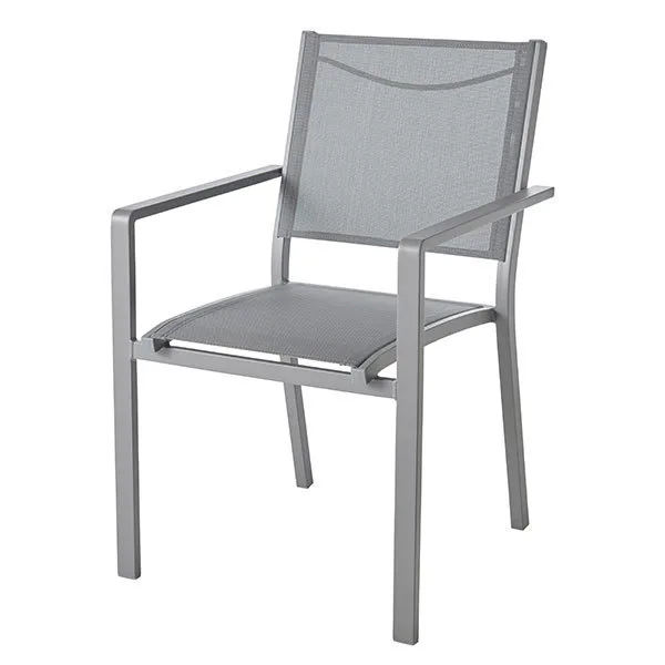 Silla de jardín batz gris 100 kg  goodhome