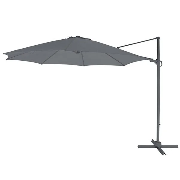 Parasol excéntrico mallorca gris 255xø346cm goodhome