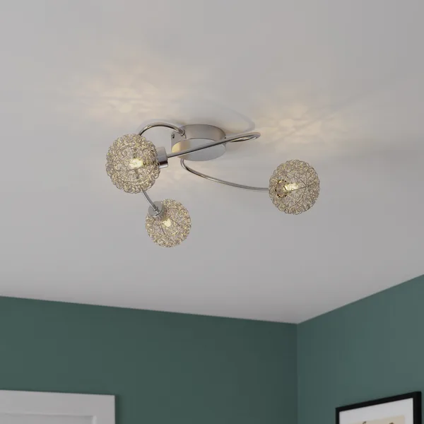 Lámpara pamelias cromo 3 focos