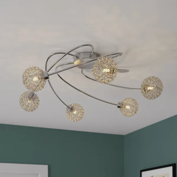 Lámpara pamelias cromo 6 focos