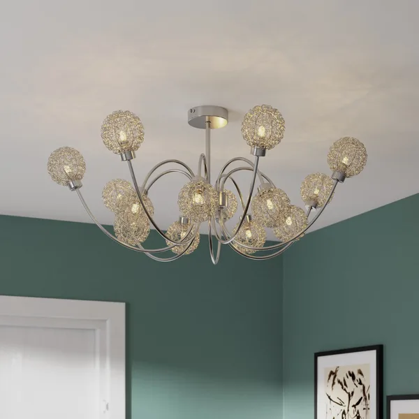 Lámpara pamelias cromo 14 focos