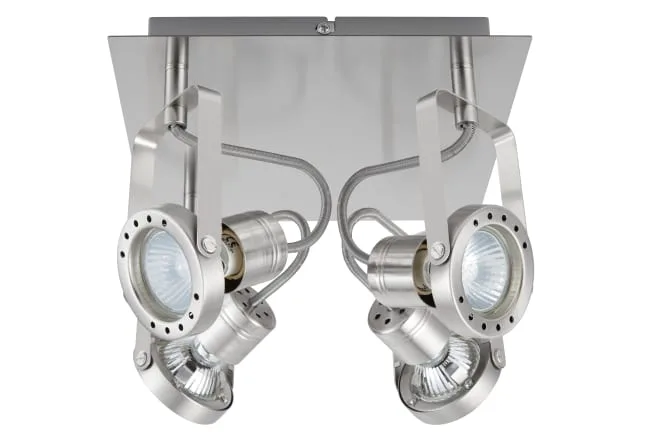 Plafón cynias cromo gu10 4 focos