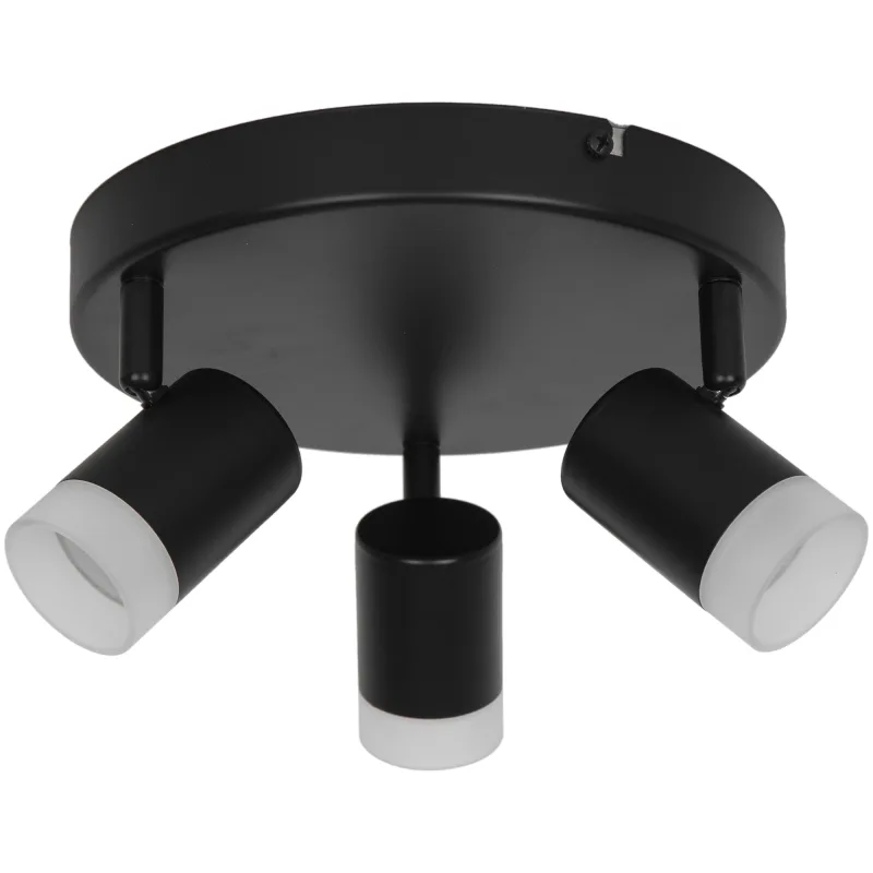Plafón led martiale negro 3 focos