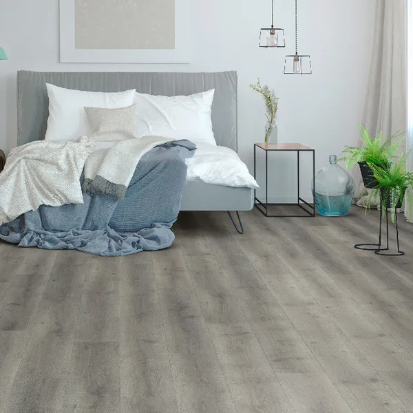 Suelo laminado gris doncaster ac4 8 mm