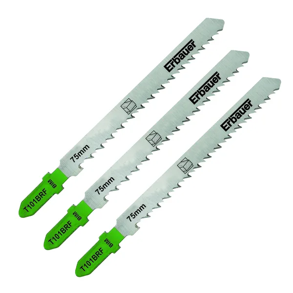 Hoja sierra de calar en t recto laminado 3-30 mm erbauer 3 uds