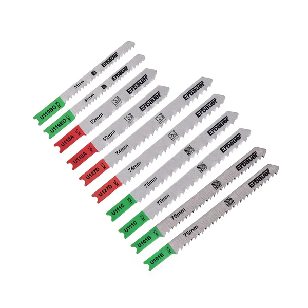 Juego 10 hojas sierra de calar en u madera erbauer