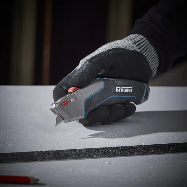 Cúter retráctil azul erbauer