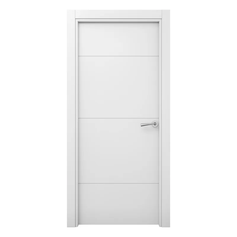 Puerta de interior maciza lacada carys blanca 62,5cm izquierda con tapajuntas