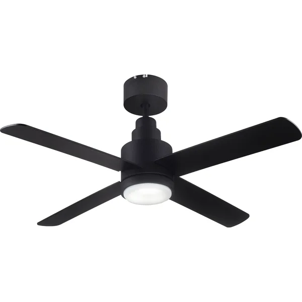 Ventilador de techo con luz ignacius dc 4 aspas reversibles 106 cm negro