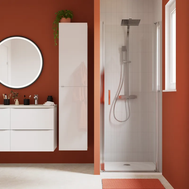 Puerta pivotante transparente 70 cm cromado calia cooke & lewis