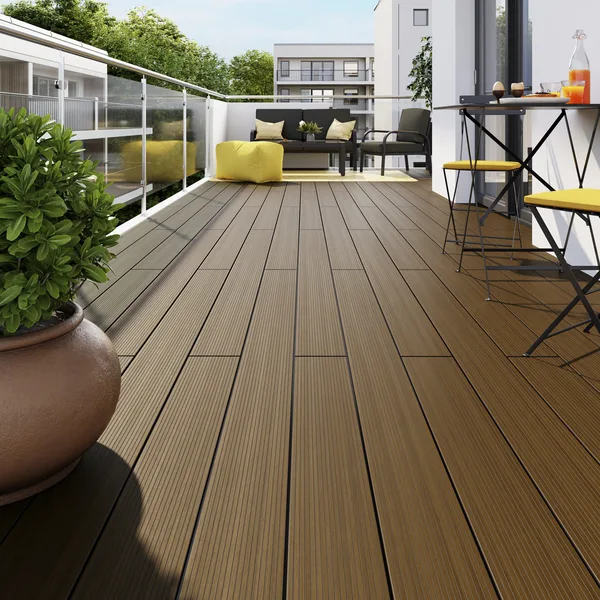 Lama composite neva premium marrón 220x14,5 cm blooma