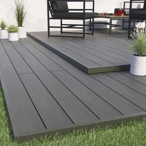 Lama composite neva premium gris 220x14,5 cm blooma