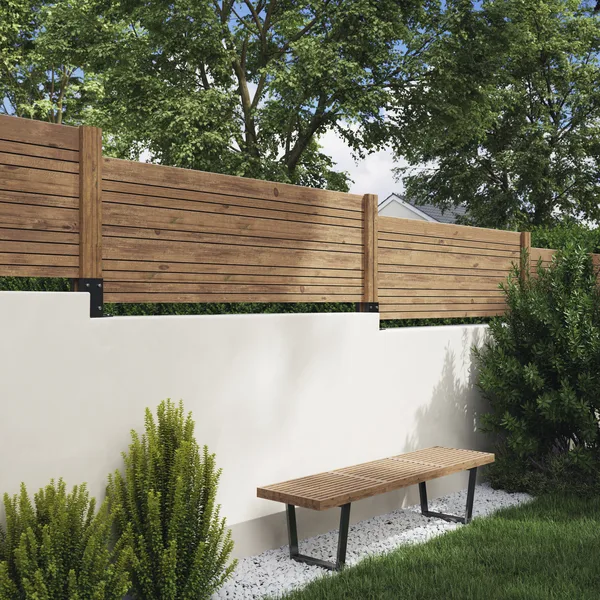 Panel ocultación madera skimia v1 marrón 180x60 cm blooma