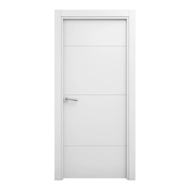 Puerta de interior maciza lacada carys blanca 82,5cm derecha con tapajuntas