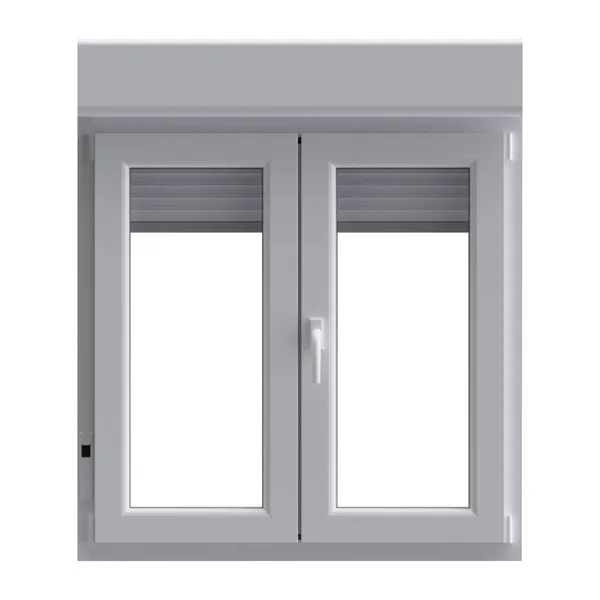 Ventana pvc oscilobatiente con persiana blanca 6 cámaras 117x100cm geom