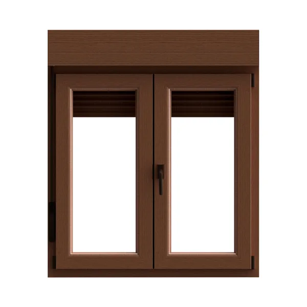 Ventana pvc oscilobatiente persiana roble 137x120 cm