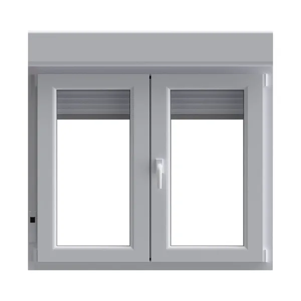 Ventana pvc oscilobatiente persiana blanco 6 cámaras 117x120 cm geom
