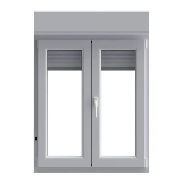 Ventana pvc oscilobatiente persiana blanco 6 cámaras 137x100 cm geom