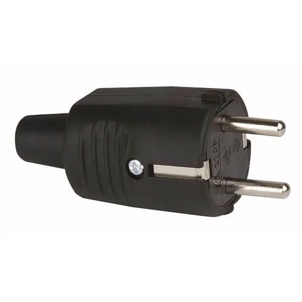 Clavija goma 16a 230v negra