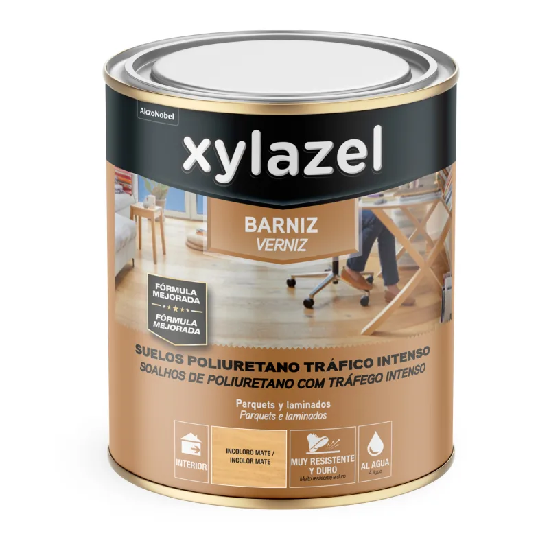Barniz suelo agua incoloro mate 2,5 l xylazel