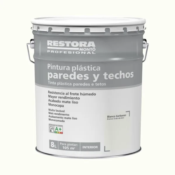 Pintura interior blanco garbanzo 8 l restora
