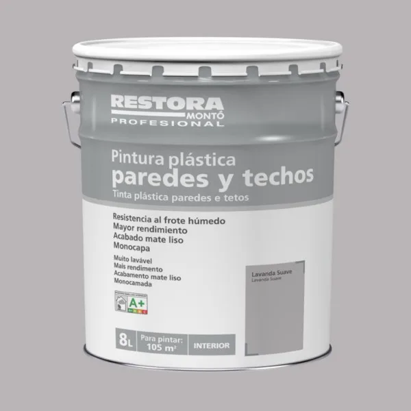 Pintura interior lavanda suave 8 l restora