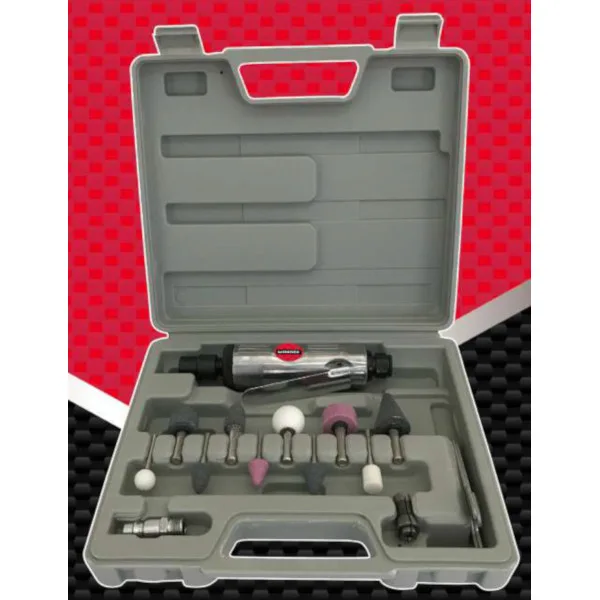 Amoladora recta neumática 1/4'' con accesorios mader