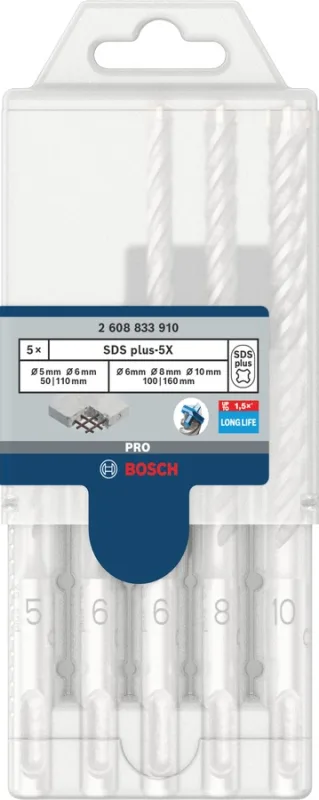 Set de 5 brocas sds plus-5x bosch