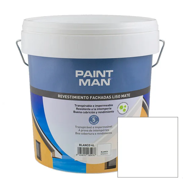 Revestimiento fachadas liso mate blanco paintman 4l