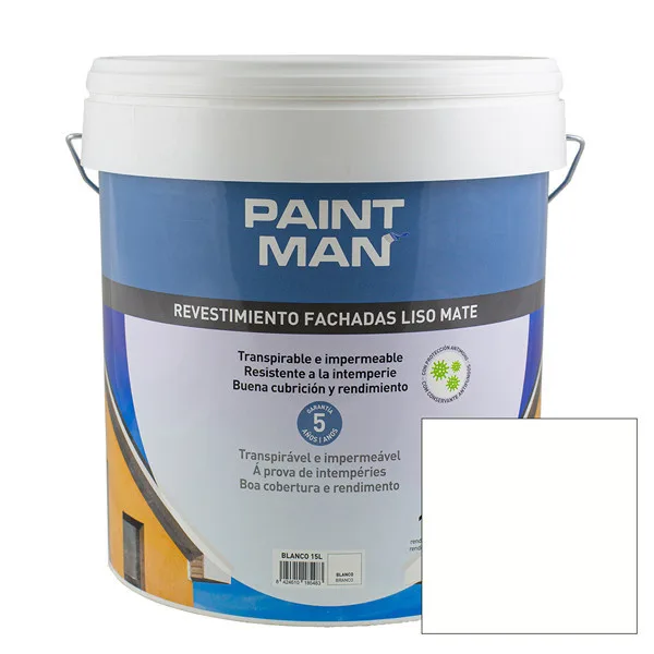 Revestimiento fachadas liso mate blanco paintman 15l