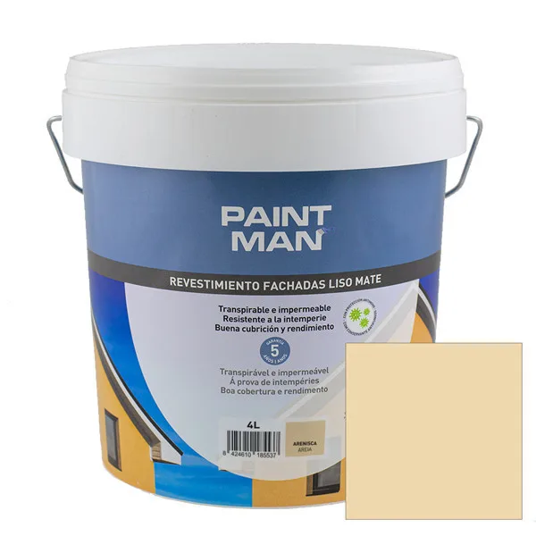 Revestimiento fachadas liso mate gris arenisca paintman 4l