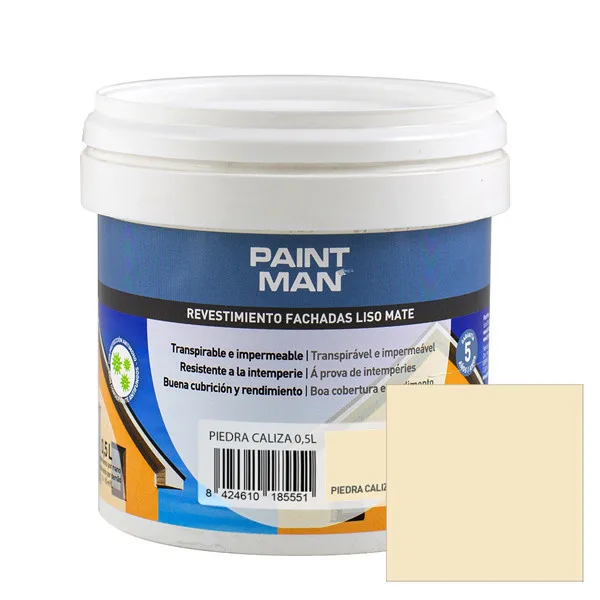Muestra revestimiento fachadas liso mate gris piedra paintman 0,5l