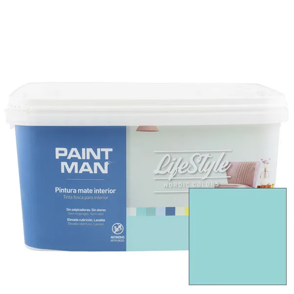 Pintura interior lifestyle nordic aguamarina 4 l paintman