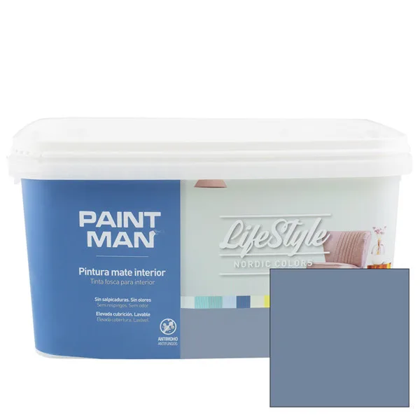 Pintura interior lifestyle nordic azul ceniza 4 l paintman