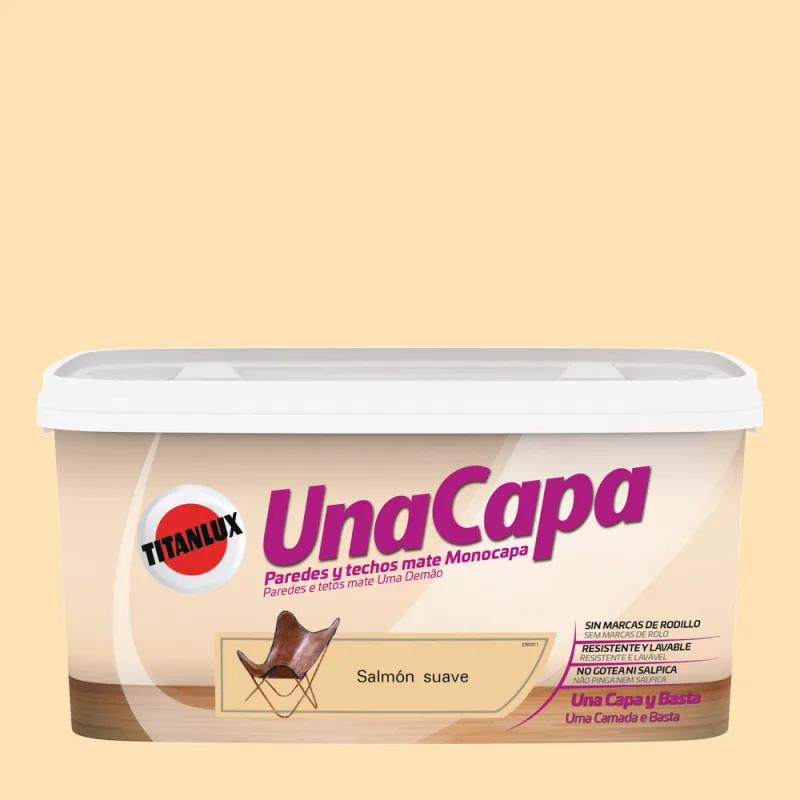 Pintura color una capa salmon suave 4l