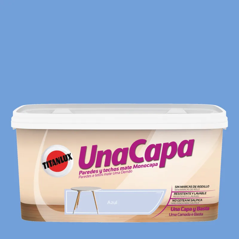 Pintura color una capa azul 4l