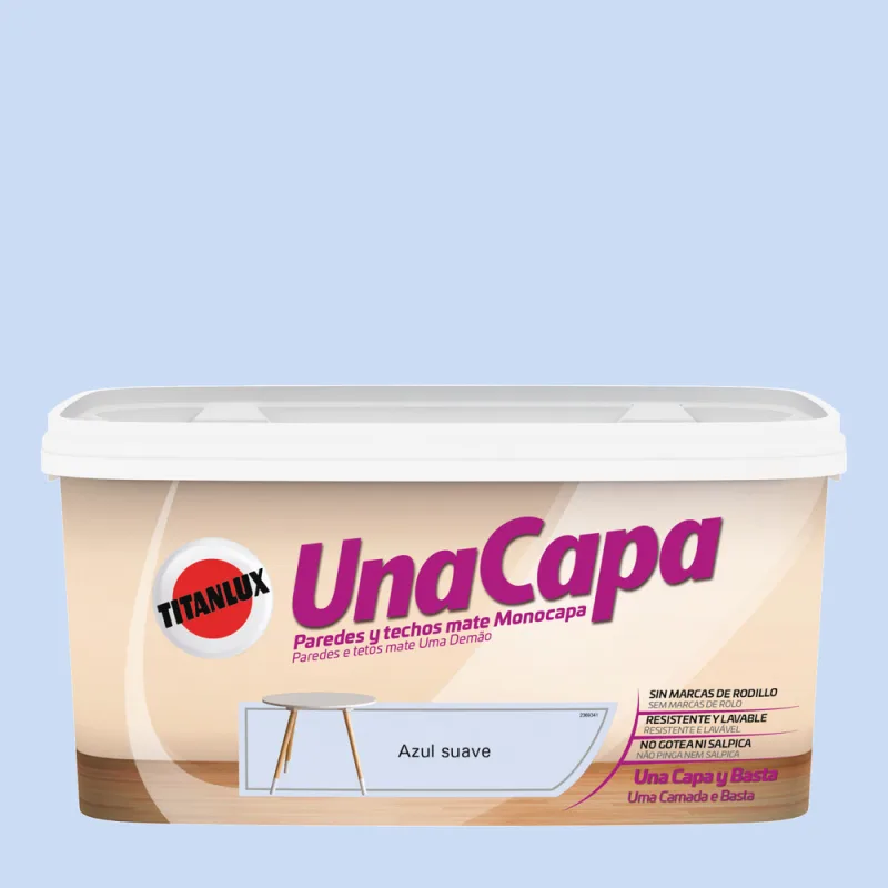 Pintura color una capa azul suave 4l
