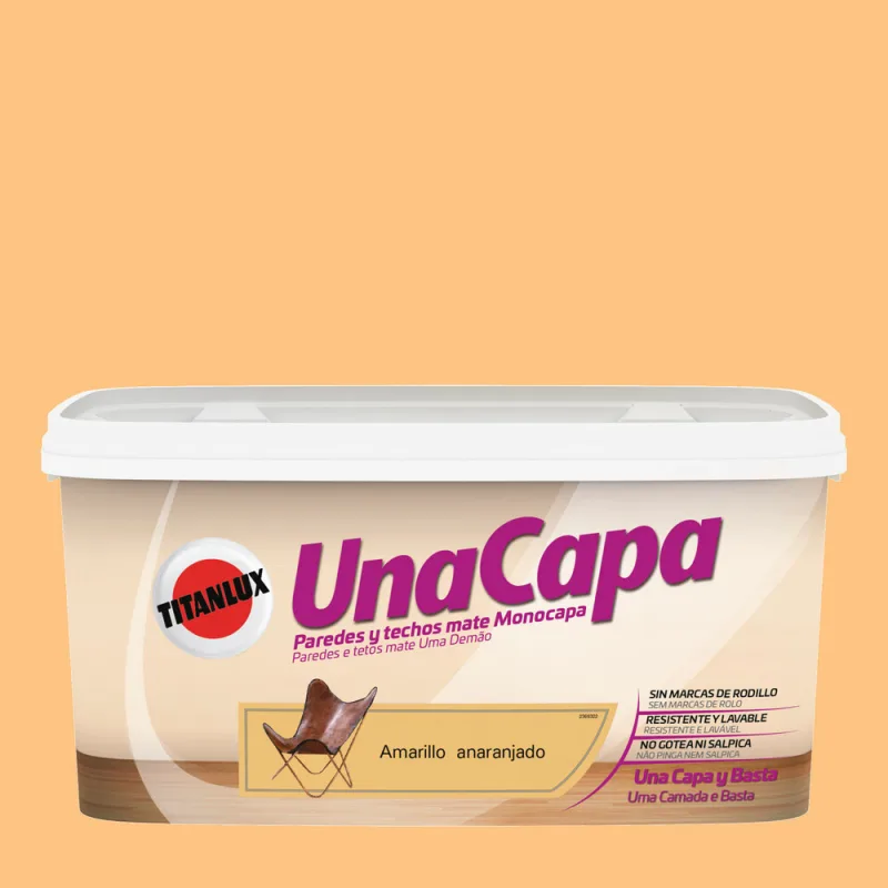 Pintura color una capa amarillo anaranjado 4l