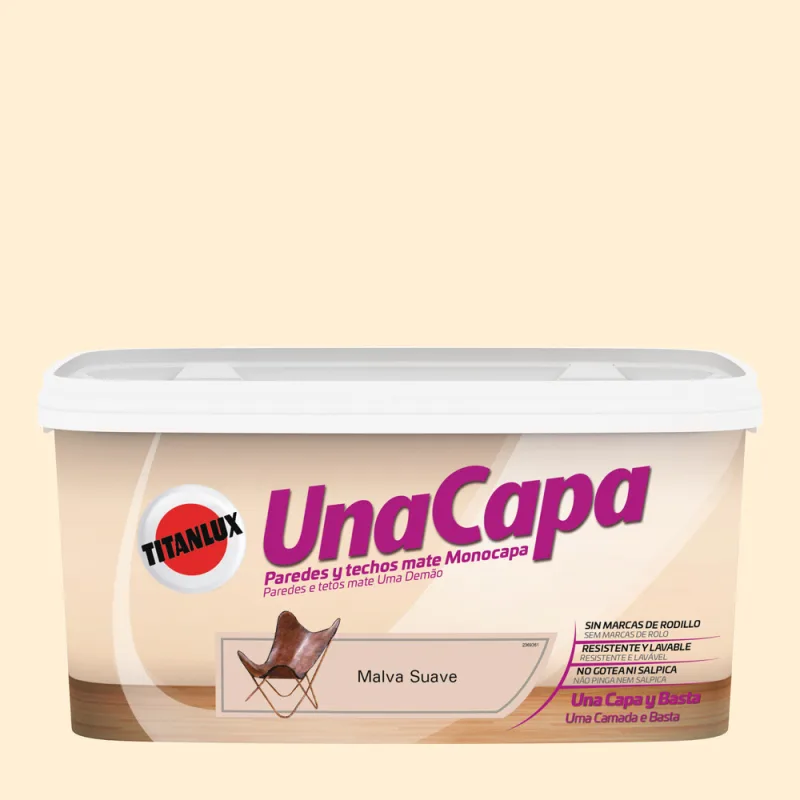 Pintura color una capa malva suave 4l