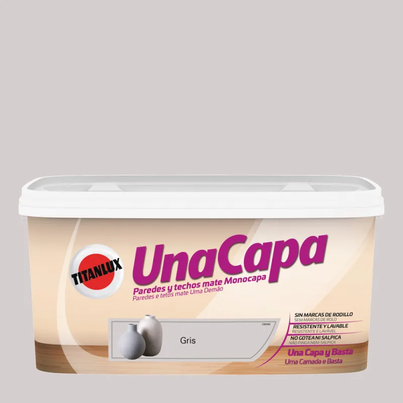 Pintura color una capa gris 4l