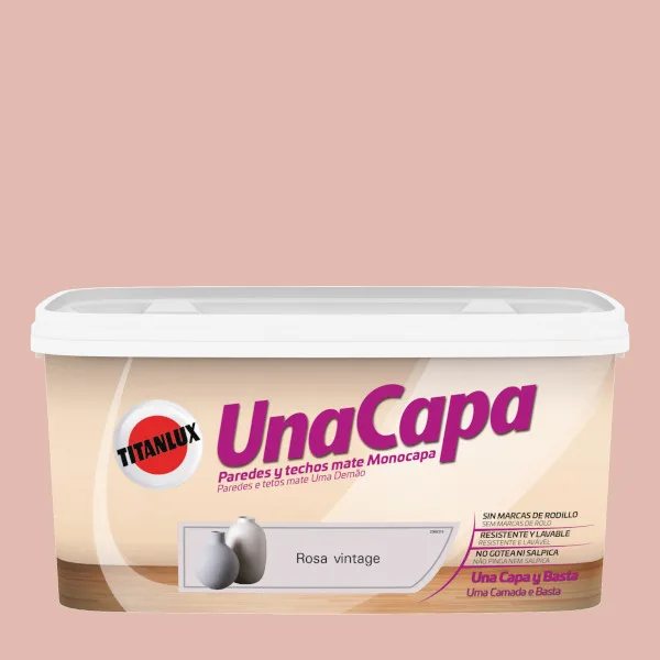 Pintura color una capa rosa vintage 4l