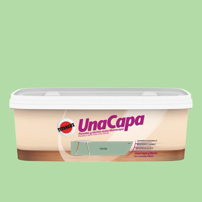 Pintura color una capa verde 2,5l